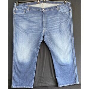 Levis Western Fit Jeans Mens 56x30 Blue Medium Wash Straight Leg Stretch Denim